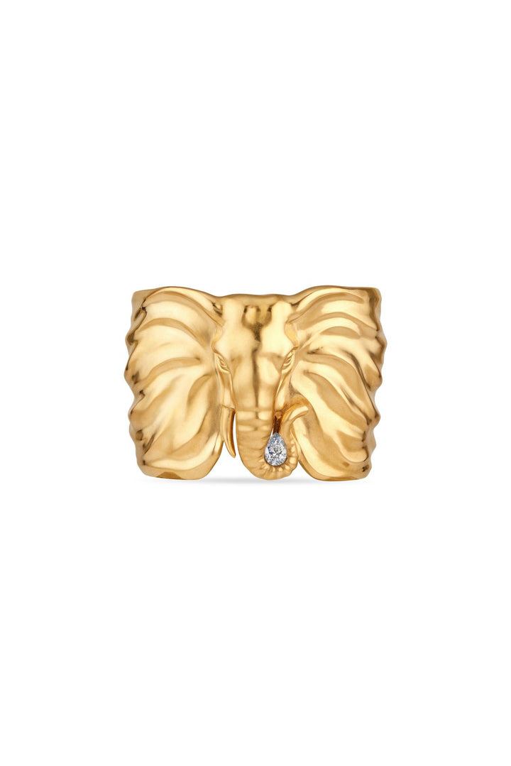 The Elephant 18K Gold Bangle w. Lab-Grown Diamond