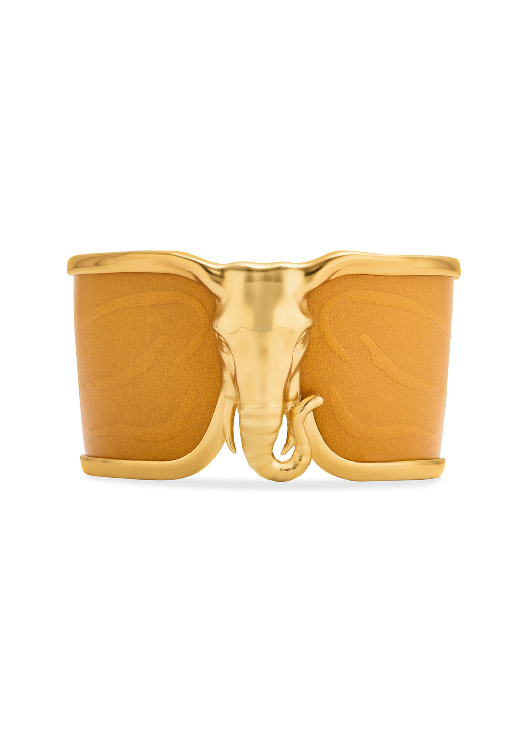 Elefant Sennep Læder & 18K Guld Armring