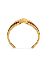 Elefant Bordeau Læder & 18K Guld Armring