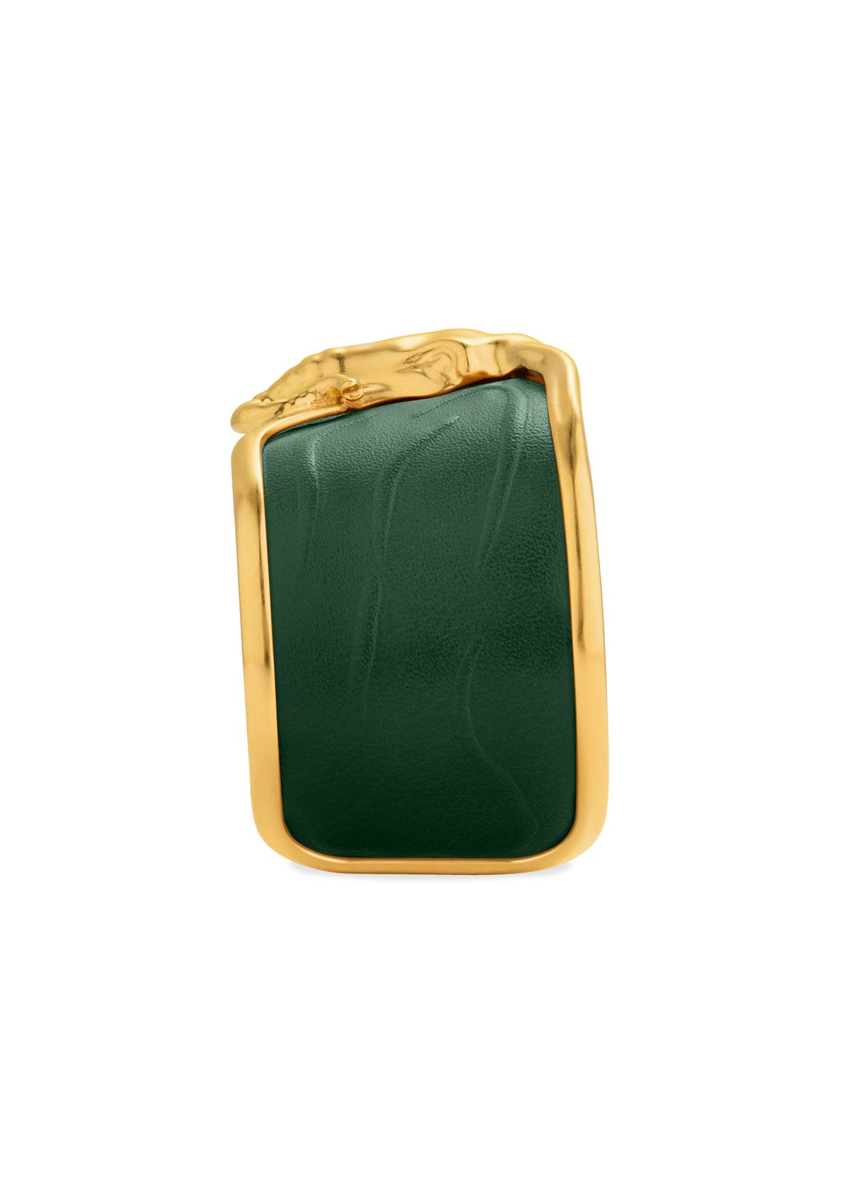 Elefant Grønt Læder & 18K Guld Armring