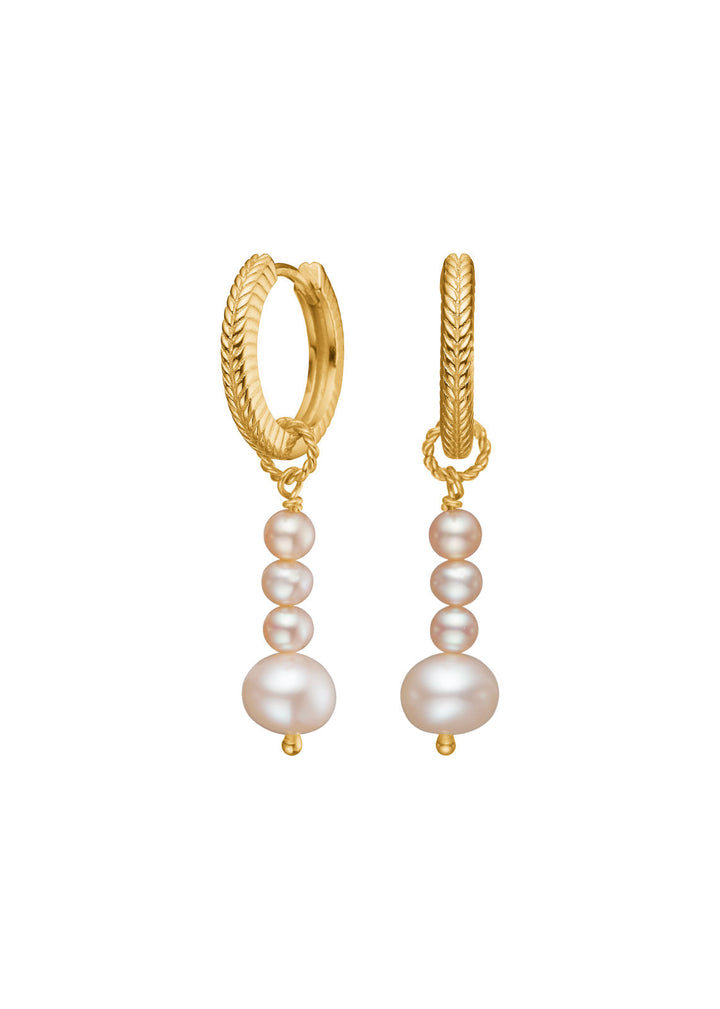 Madeleine Gold Plated Hoops w. Pearl