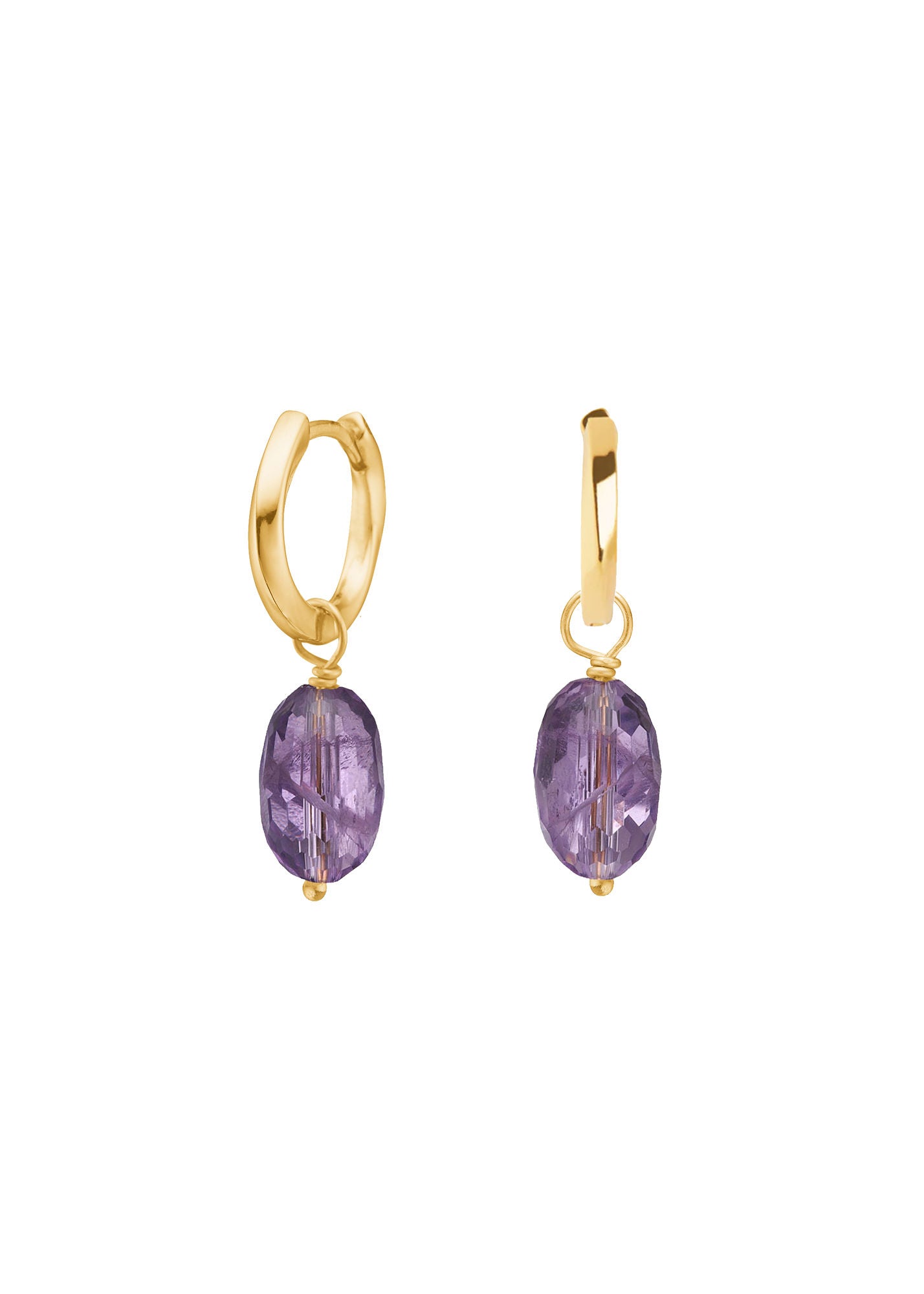 Karen Gold Plated Earrings w. Amethyst