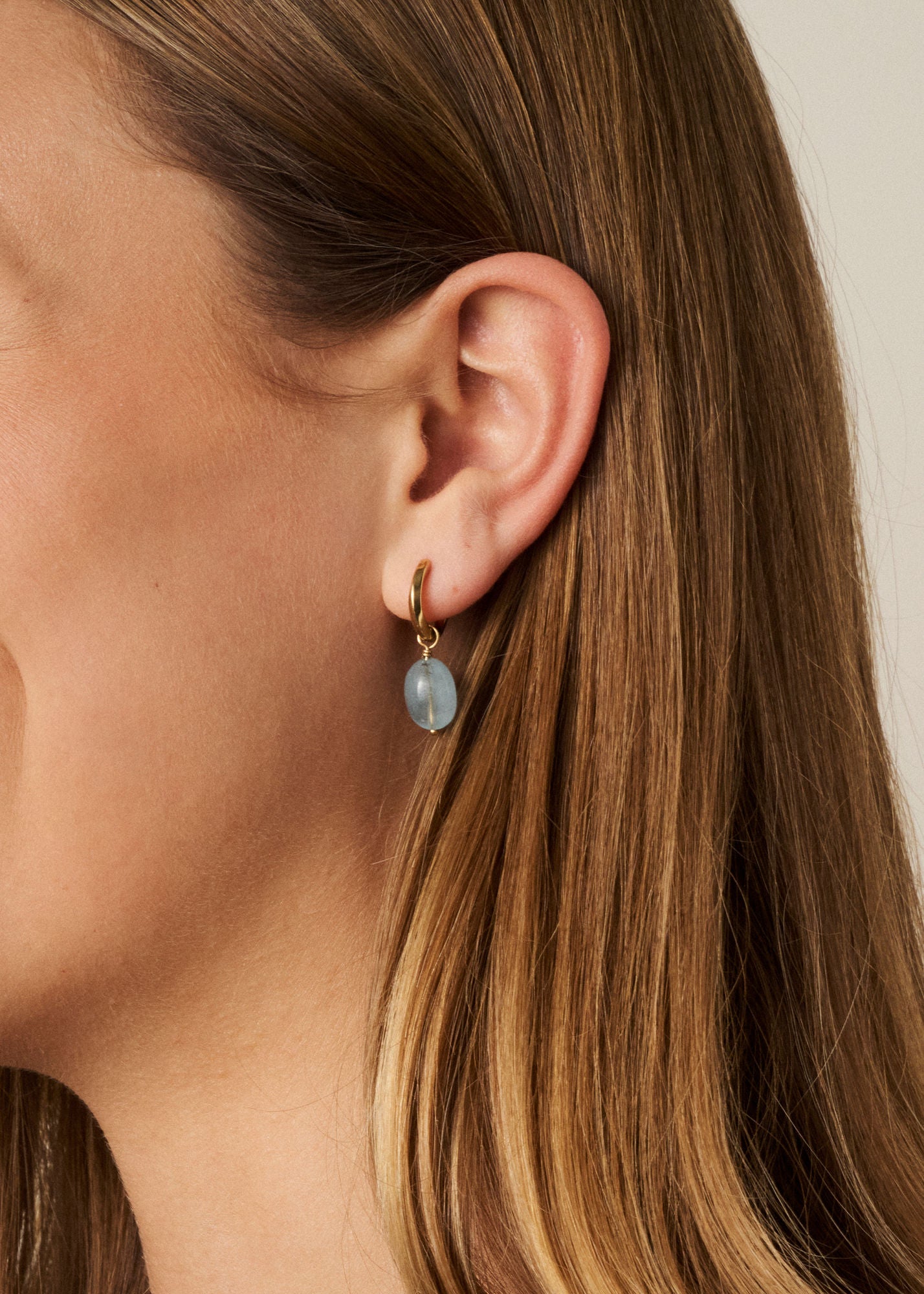 Diani Gold Plated Earrings w. Aquamarine