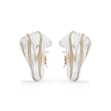Tidal Wave 18K Gold Earrings w. Diamonds & Quartz