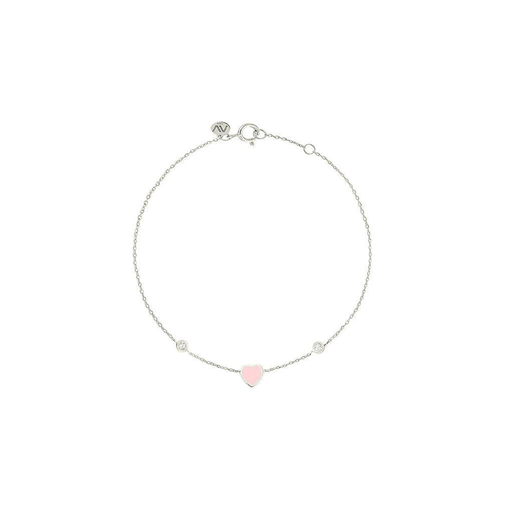 Babydoll 18K White Gold Bracelet w. Diamonds