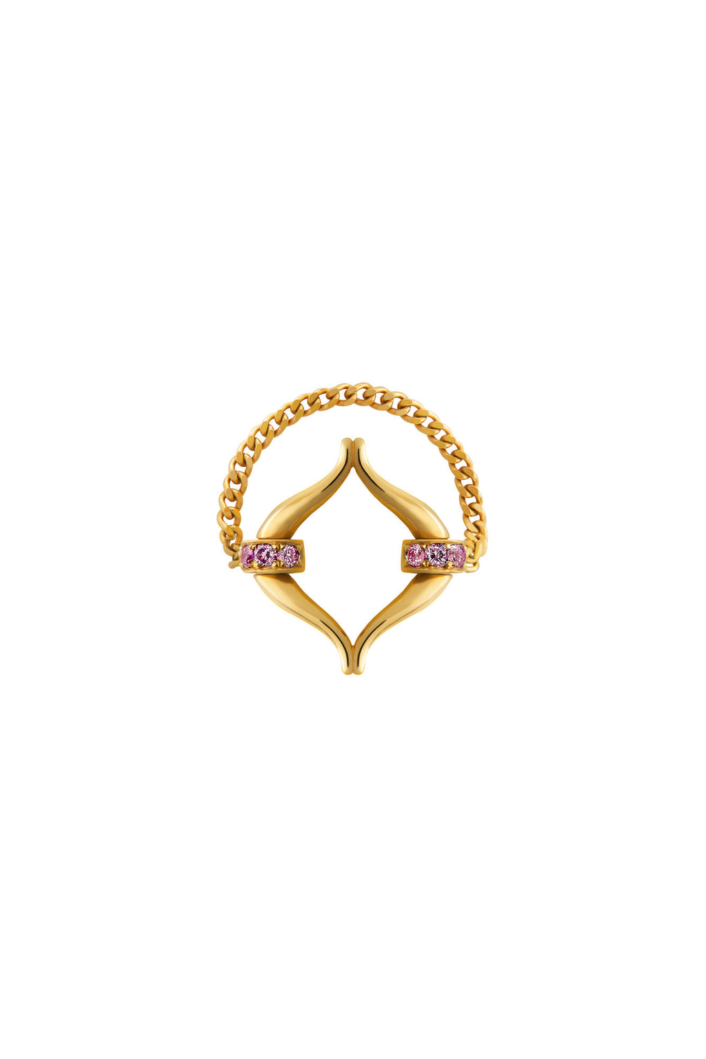Eboris Link 18K Gold Ring w. Pink Saphires