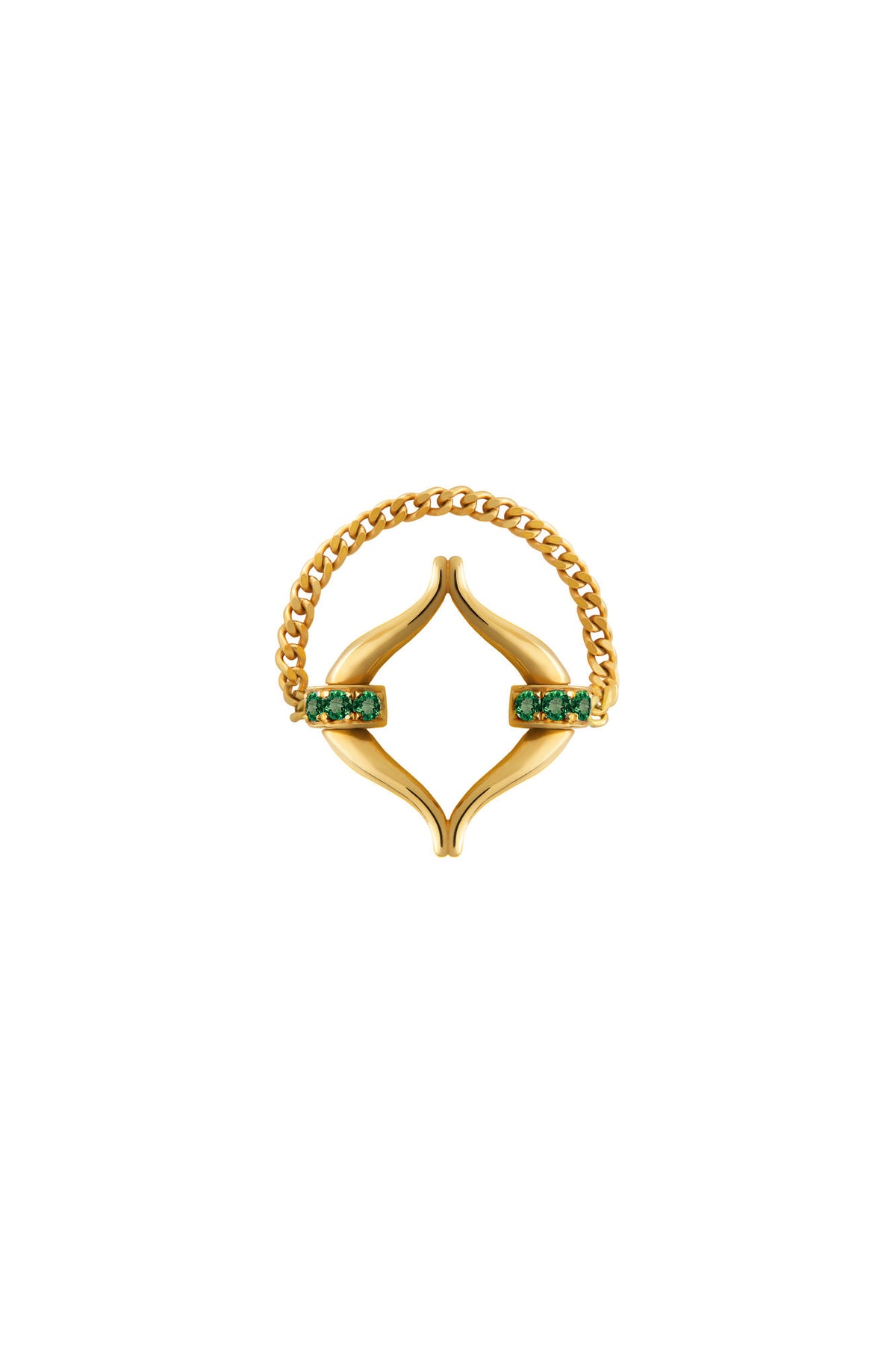Eboris Link 18K Gold Ring w. Green Tsavorites