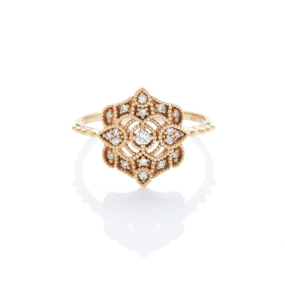 Shiny Paradis 18K Gold Ring w. Diamonds