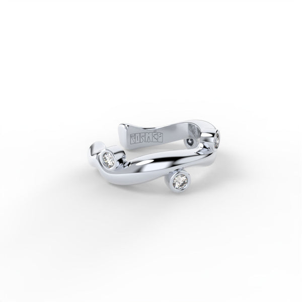 Bare Souls 14K Hvidguld Ear Cuff m. 0,06 ct Diamanter