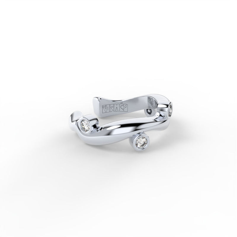 Bare Souls 14K Hvidguld Ear Cuff m. 0,06 ct Diamanter