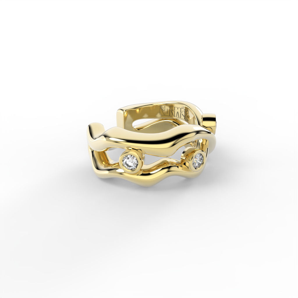 Bare Souls Dobbelt Tråd 18K Guld Ear Cuff m. 0,06 ct Diamanter