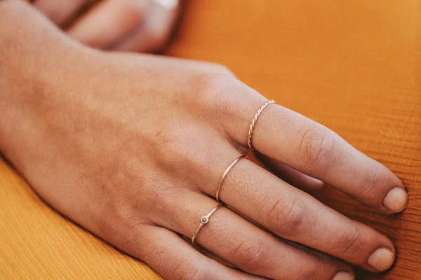 Basic Stacking 14K White Gold Ring