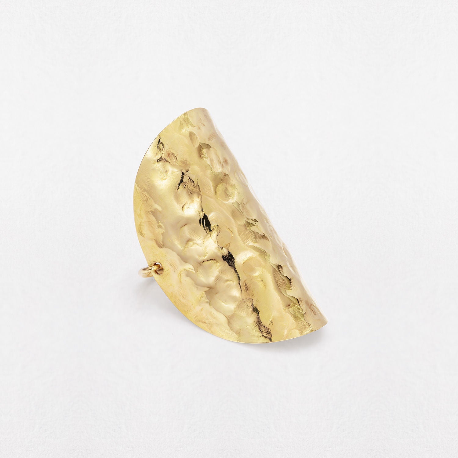 Large Sun Disc Shield 18K Gold Ring