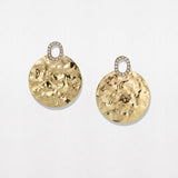 Diamond Sun Disc 18K Gold Earrings