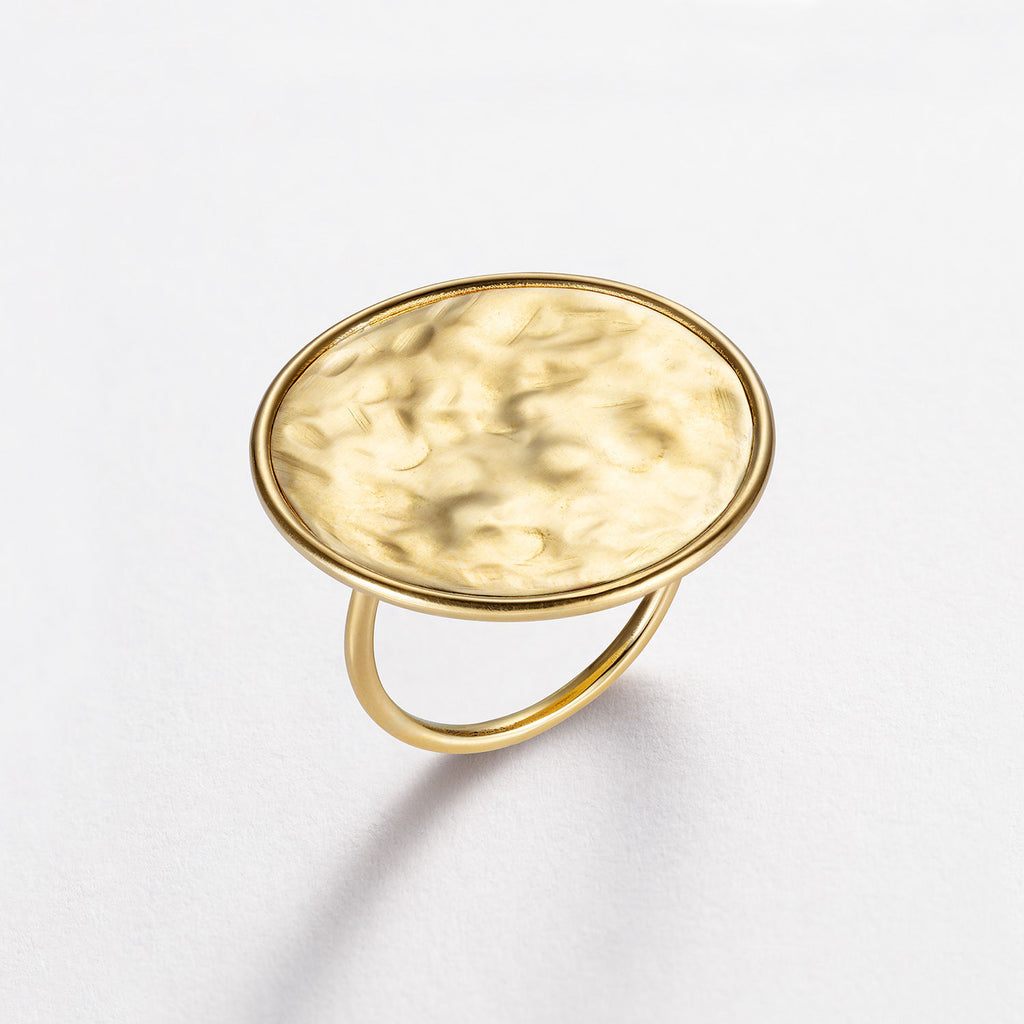Medium Sun Disc 18K Gold Ring