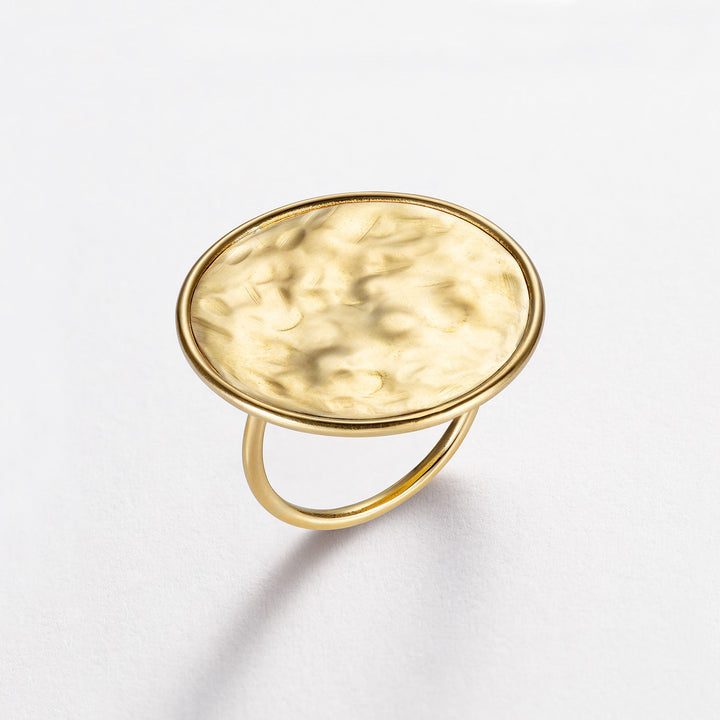 Medium Sun Disc 18K Gold Ring