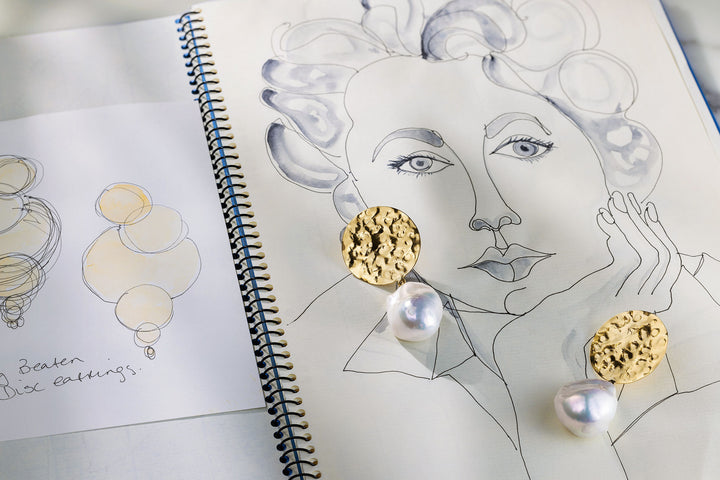 Baroque Pearl Statement 18K Gold Earrings