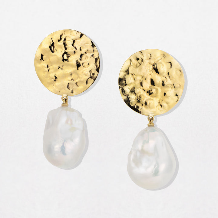 Baroque Pearl Statement 18K Gold Earrings