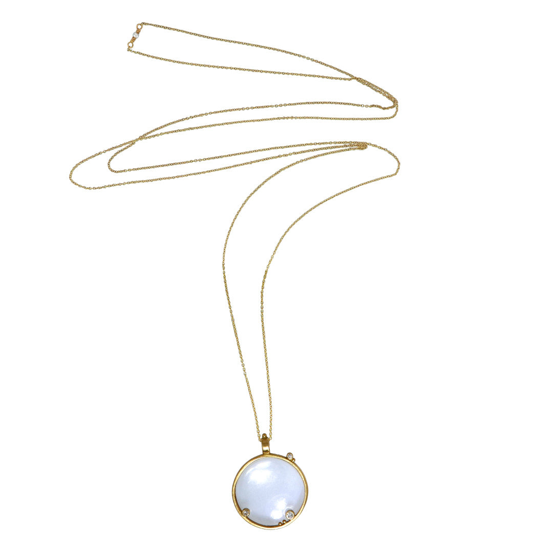 Bonoculo 18K & 22K Gold Necklace w. Diamonds