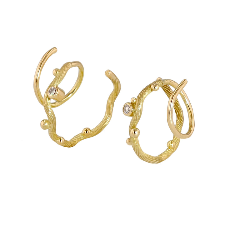 Tallulah 18K & 22K Gold Small Hoops w. Diamonds