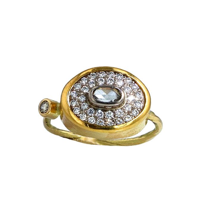 Pavé-Cocktailring aus 18K & 22K Gold I Diamanten