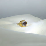 Pavé-Cocktailring aus 18K & 22K Gold I Saphir und Diamanten