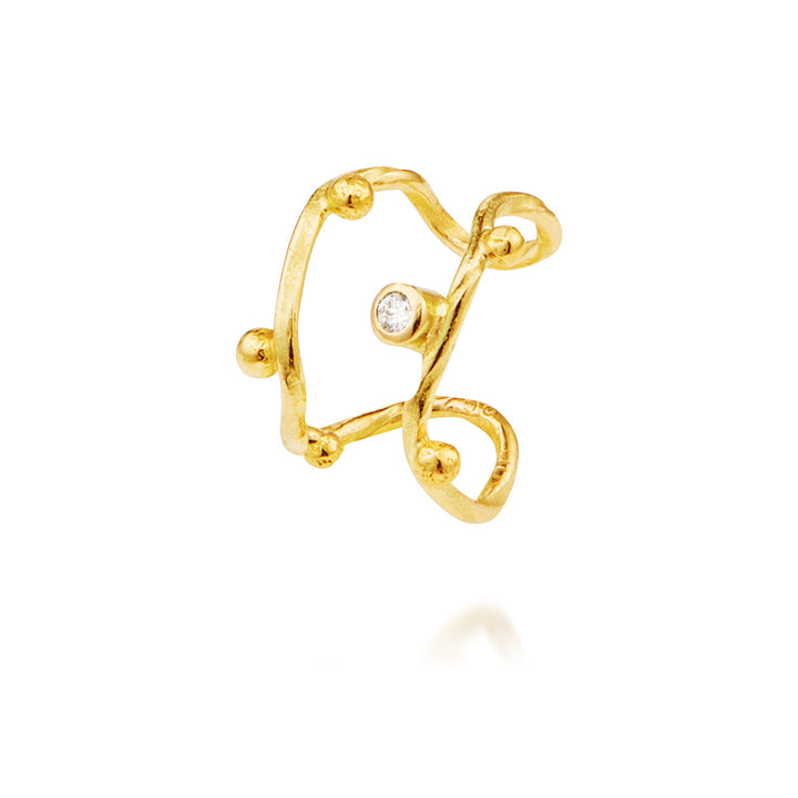 Seafire 18K Guld Ear Cuff m. Diamant