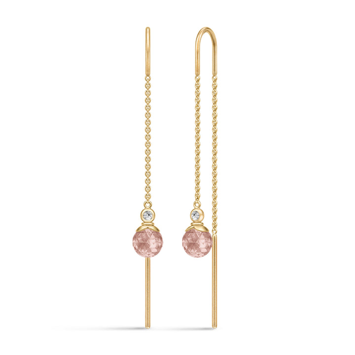 Beerenkette Gold plattierte Ohrringe w. Turmalin Rose Zirkonia