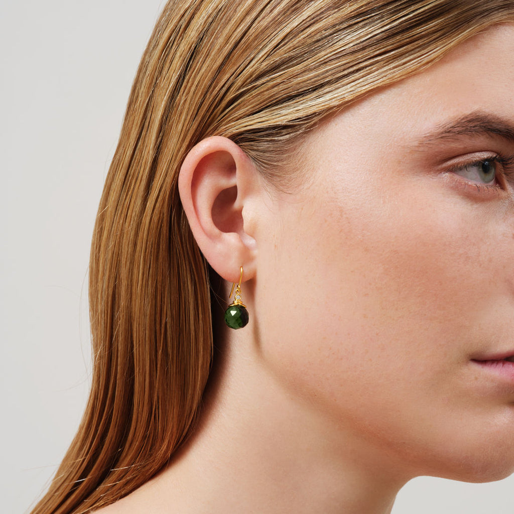 Berry Gold Plated Earrings w. Turmalin Zirconia