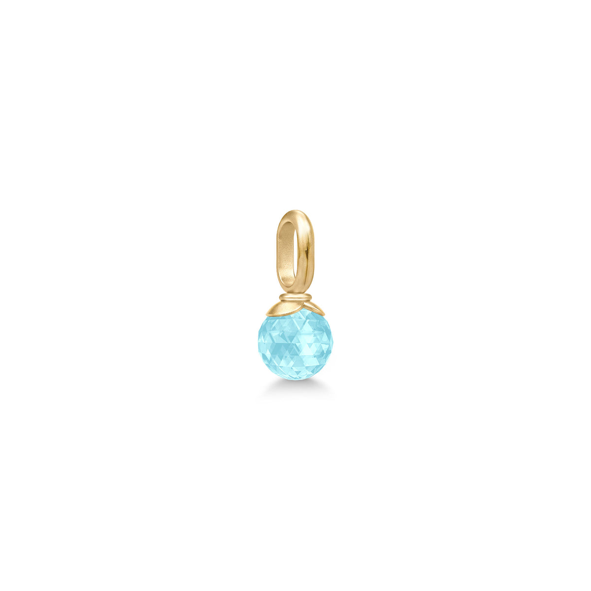 Berry Small Gold Plated Pendant w. Ice Blue Crystal