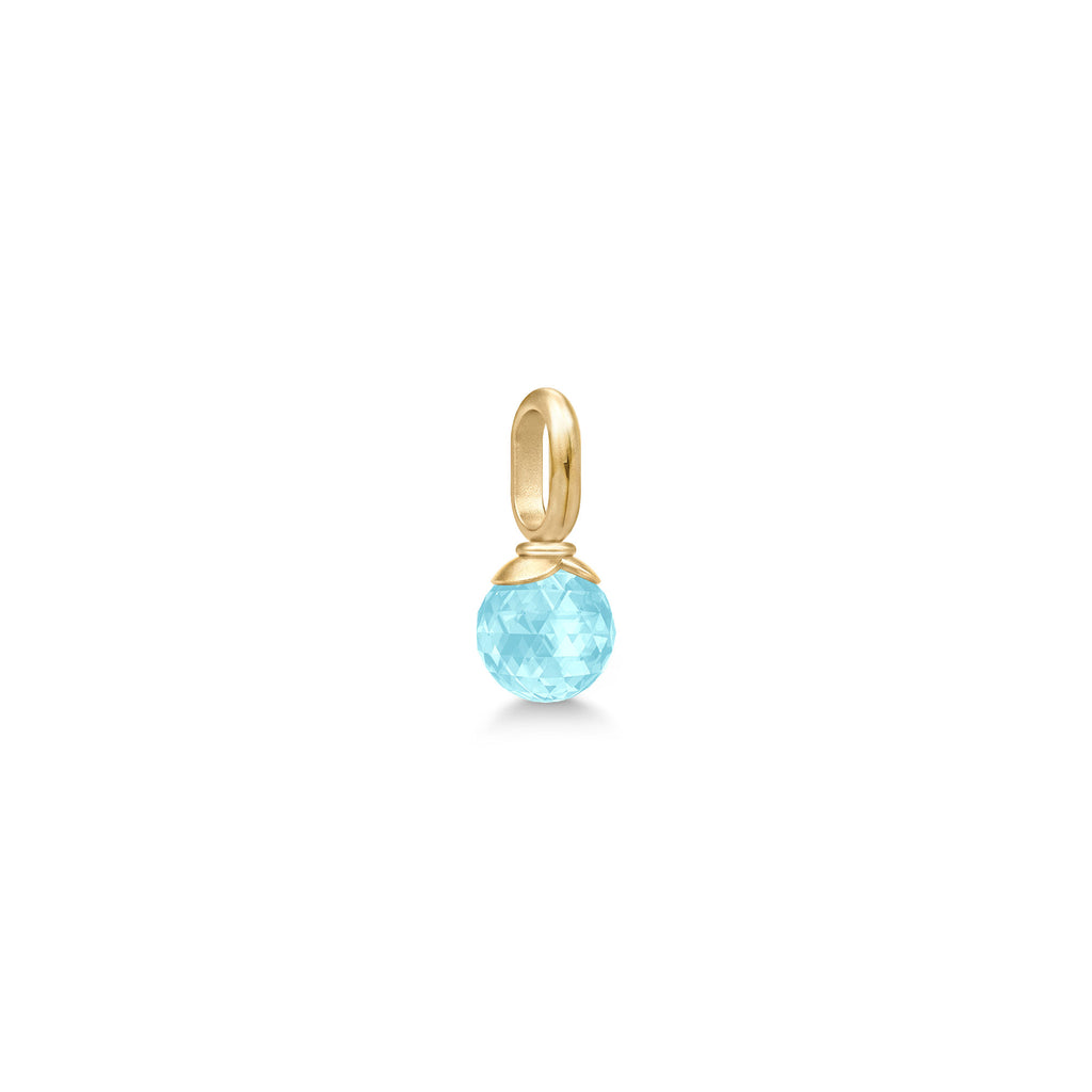 Berry Small Gold Plated Pendant w. Ice Blue Crystal