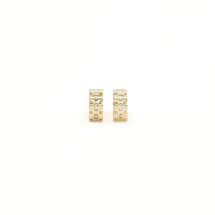 Better Together 14K Gold Hoops w. Diamonds