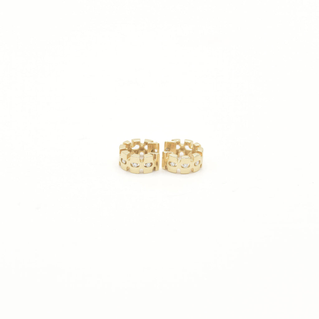 Better Together 14K Gold Hoops w. Diamonds