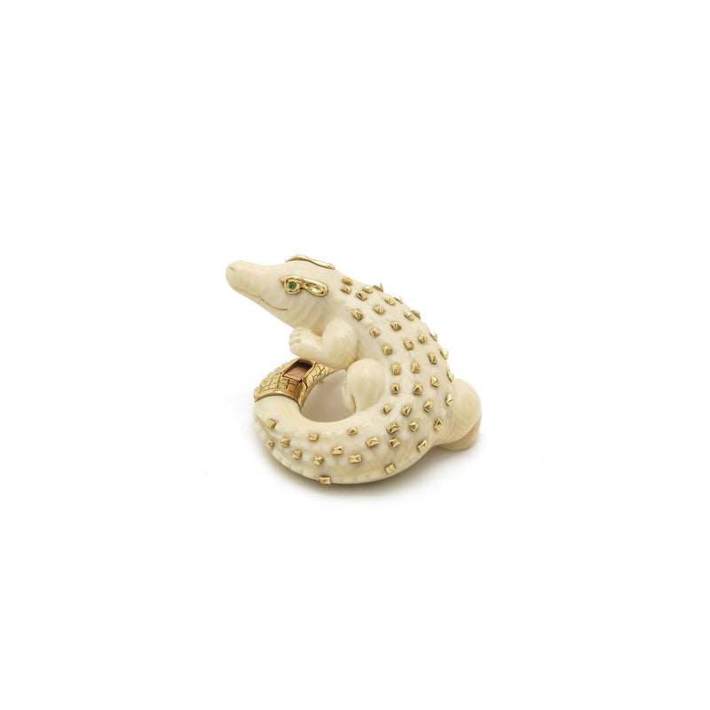 Alligator Twist Mammoth 18K Guld Ørering