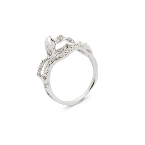 Exhale Stackable 18K Hvidguld Ring m. Diamanter