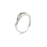 Inhale Stackable 18K White Gold Ring w. Diamonds