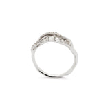 Inhale Stackable 18K White Gold Ring w. Diamonds