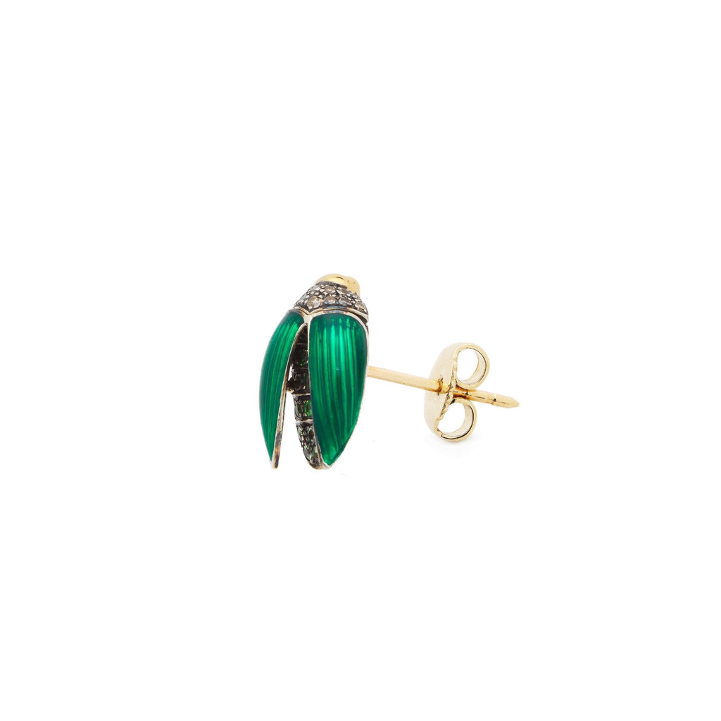 Mini Scarab Fly Wings 18K Gold & Silber Stud