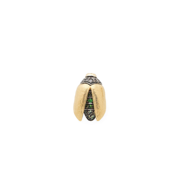 Mini Scarab Fly Wing 18K Gold & Silver Stud