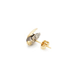 Mini Scarab Fly Wing 18K Gold & Silver Stud