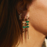 Alligator Twist 18K Gold Earring w. Tsavorite & Diamonds