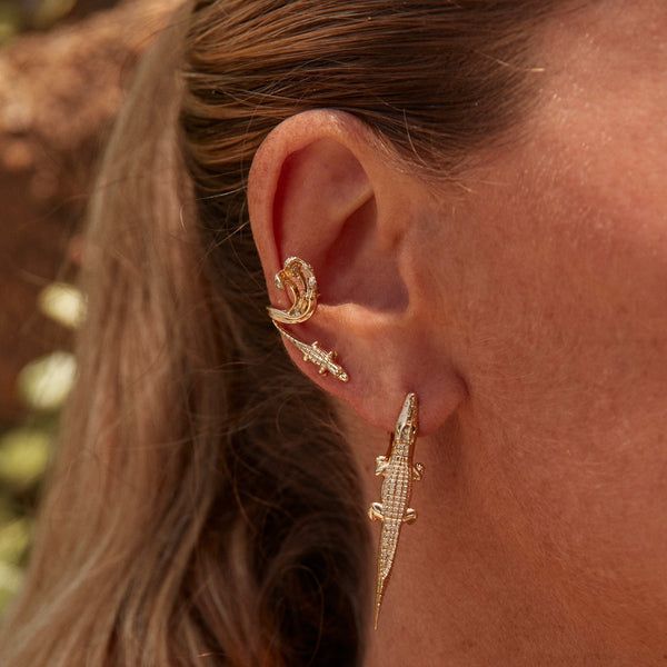 Alligator 18K Gold Ear Climber