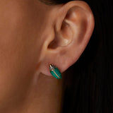 Mini Scarab 18K Gold & Silver Stud w. Malachite