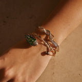 Scarab And Pearl Rose Gold & Silver Bangle
