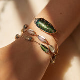 Scarab And Pearl Rose Gold & Silver Bangle