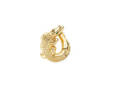 Alligator Twist 18K Guld Ørering m. Tsavorit