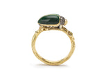 Malachite Scarab 18K Gold & Silver Ring