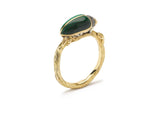 Malachite Scarab 18K Gold & Silver Ring