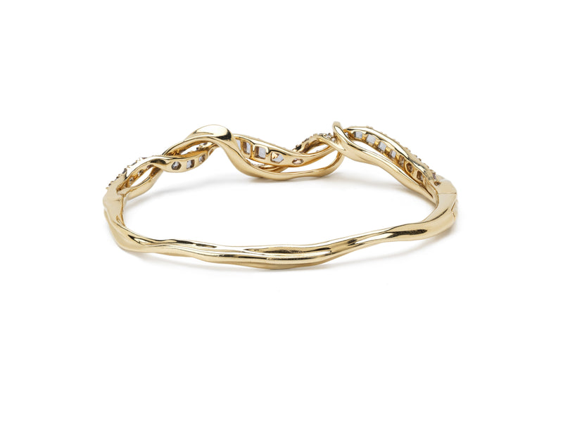 Diamond Vapour 18K Gold Bangle