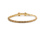 Alligator Wrap Thin 18K Gold Bracelet w. Tsavorite